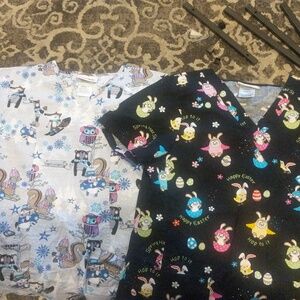 Lot of 2 Scrubstar scrub tops size xs.